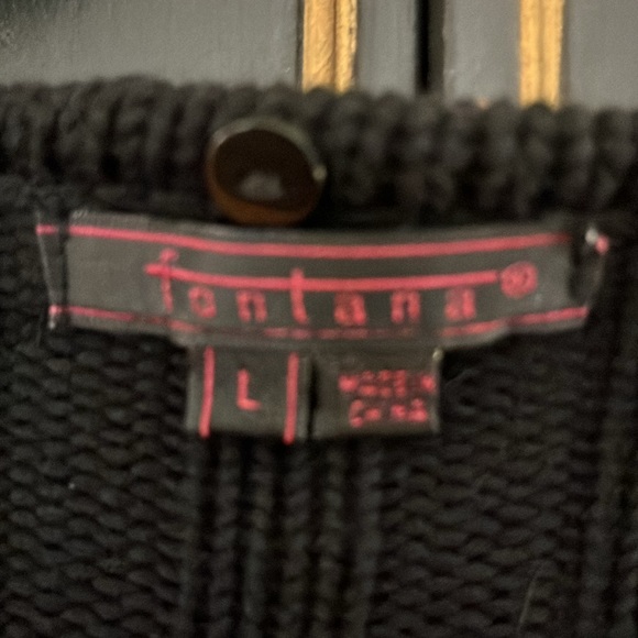 Rhinestone zipper black sweater - Picture 3 of 3